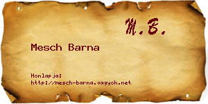 Mesch Barna névjegykártya