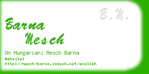 barna mesch business card